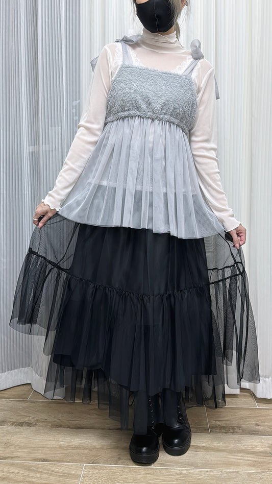 K704 美形雙層網紗半截裙 買物課 KAIMONOKA 日本 代購 連線 香港 A/W ALL PRODUCTS CLOTHING ON LIVE SKIRT SKIRTS 半截 半截裙 半身 半身裙 服裝 服飾 裙