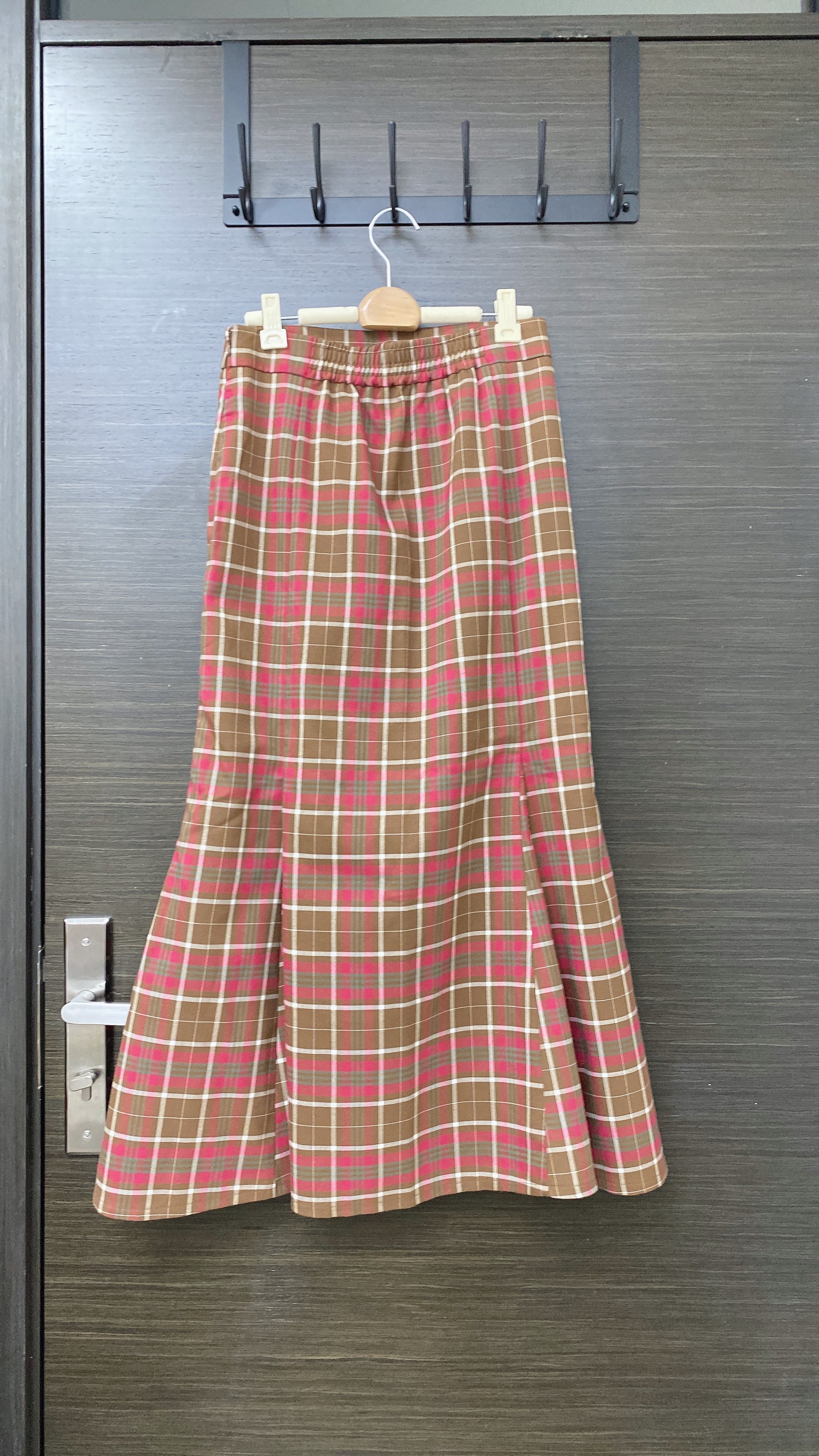 K482 英倫格魚尾裙 買物課 KAIMONOKA 日本 代購 連線 香港 A/W ALL PRODUCTS CLOTHING ON LIVE SKIRT SKIRTS 半截 半截裙 半身 半身裙 服裝 服飾 裙