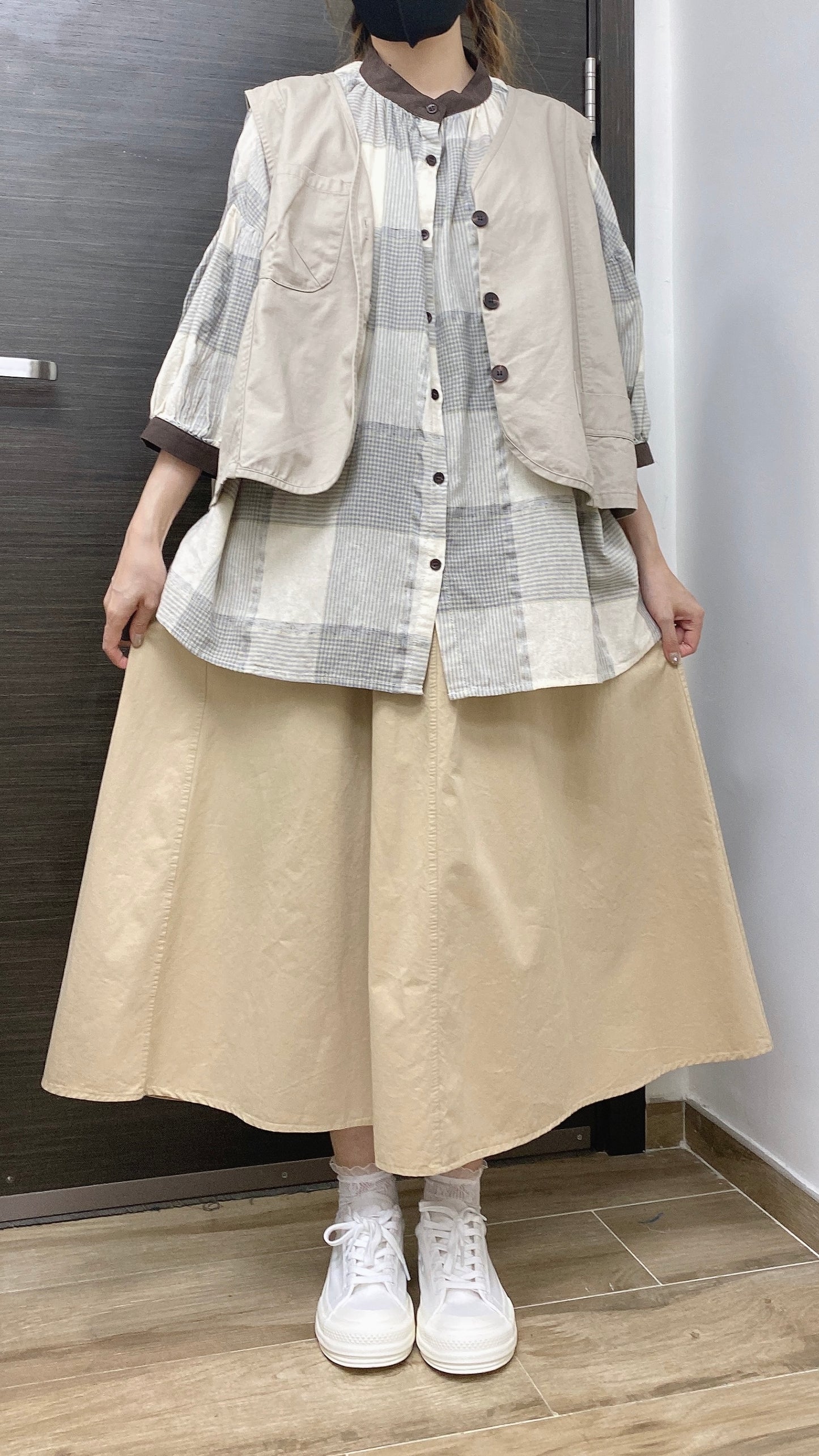 K417 超寬裙擺A型裙 買物課 KAIMONOKA 日本 代購 連線 香港 0823 A/W ALL PRODUCTS CLOTHING ON LIVE SKIRT SKIRTS 半截 半截裙 半身 半身裙 服裝 服飾 裙