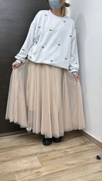 K670 橘粉色夢幻網紗傘裙 買物課 KAIMONOKA 日本 代購 連線 香港 A/W ALL PRODUCTS CLOTHING ON LIVE SKIRT SKIRTS 半截 半截裙 半身 半身裙 服裝 服飾 裙