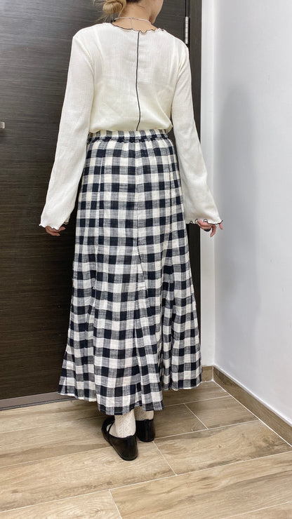 K404 格紋魚尾裙 買物課 KAIMONOKA 日本 代購 連線 香港 A/W ALL PRODUCTS CLOTHING ON LIVE SKIRT SKIRTS 半截 半截裙 半身 半身裙 服裝 服飾 裙