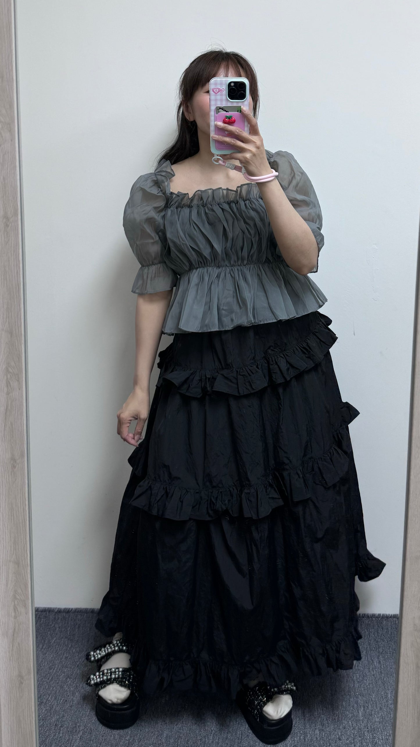 K783 風衣料A型蛋糕裙 買物課 KAIMONOKA 日本 代購 連線 香港 A/W ALL PRODUCTS CLOTHING ON LIVE SKIRT SKIRTS 半截 半截裙 半身 半身裙 服裝 服飾 裙