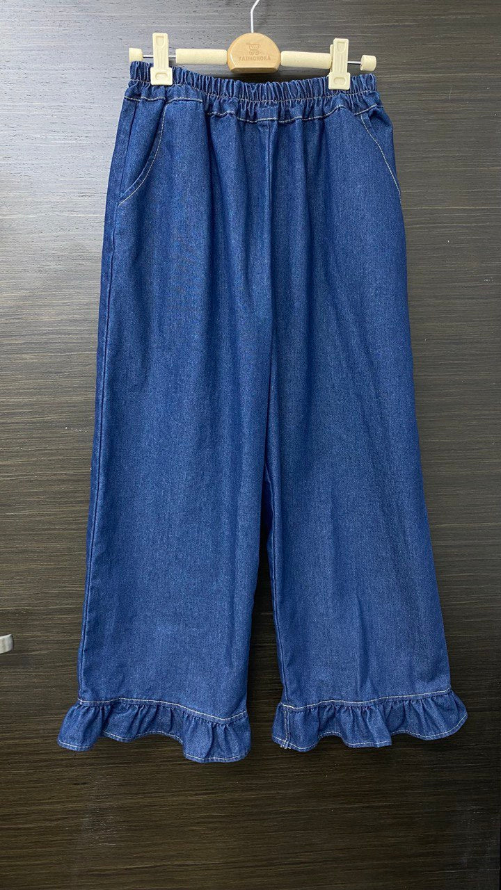 K320 荷葉邊褲腳牛仔褲 買物課 KAIMONOKA 日本 代購 連線 香港 0823 A/W ALL PRODUCTS CLOTHING DENIM JEANS ON LIVE PANTS TROUSERS TROUSES 服裝 服飾 牛仔 牛仔褲 褲 長褲