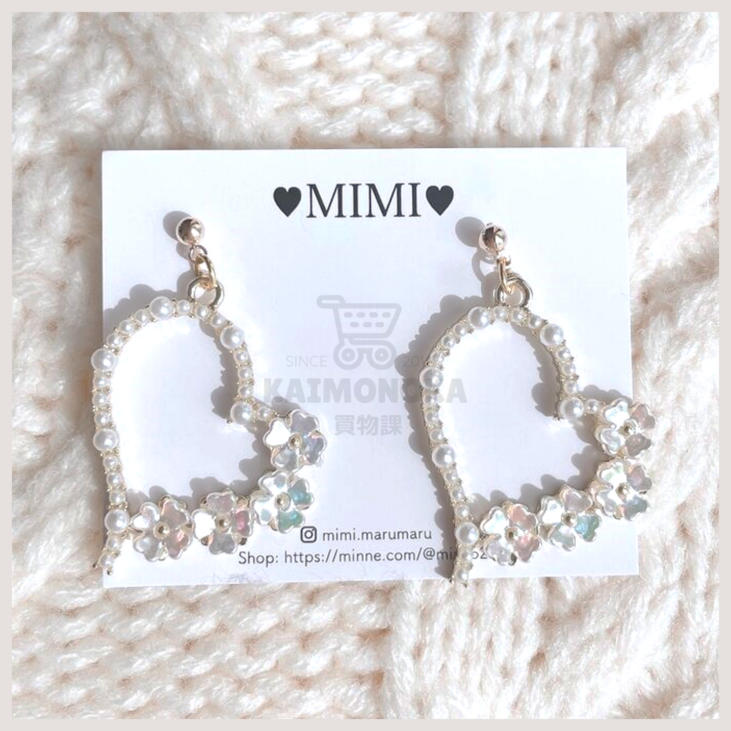 MIMI Pearl Heart Flowery Earrings 買物課 KAIMONOKA 日本 代購 連線 香港 ACCESSORIES ALL PRODUCTS EAR CUFF EAR RING EAR RINGS EARCUFF EARRING EARRINGS HAND MADE HANDMADE JAPAN MADE MADE IN JAPAN 手作 手作耳飾 手作飾品 手作飾物 手工 日本 日本手作飾品 日本手作飾物 日本製 耳夾 耳殼夾 耳殼扣 耳環 耳針 耳飾 耳骨夾 耳骨扣 飾 飾品 飾物 首飾