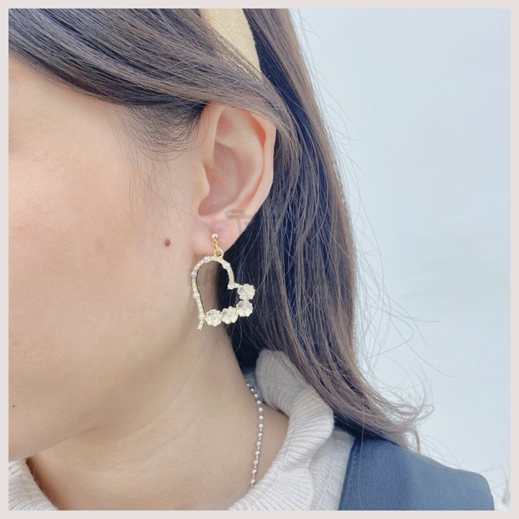 MIMI Pearl Heart Flowery Earrings 買物課 KAIMONOKA 日本 代購 連線 香港 ACCESSORIES ALL PRODUCTS EAR CUFF EAR RING EAR RINGS EARCUFF EARRING EARRINGS HAND MADE HANDMADE JAPAN MADE MADE IN JAPAN 手作 手作耳飾 手作飾品 手作飾物 手工 日本 日本手作飾品 日本手作飾物 日本製 耳夾 耳殼夾 耳殼扣 耳環 耳針 耳飾 耳骨夾 耳骨扣 飾 飾品 飾物 首飾