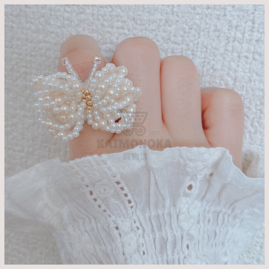 MIMI Pearl Butterfly Ring Free Size 可調 預約．需時約 2-4 週製作 買物課 KAIMONOKA 日本 代購 連線 香港 ACCESSORIES HAND MADE HANDMADE JAPAN MADE MADE IN JAPAN MIMI RING RINGS 介指 戒指 手作 手作戒指 手作飾品 手作飾物 手工 日本 日本手作飾品 日本手作飾物 日本製 飾 飾品 飾物 首飾