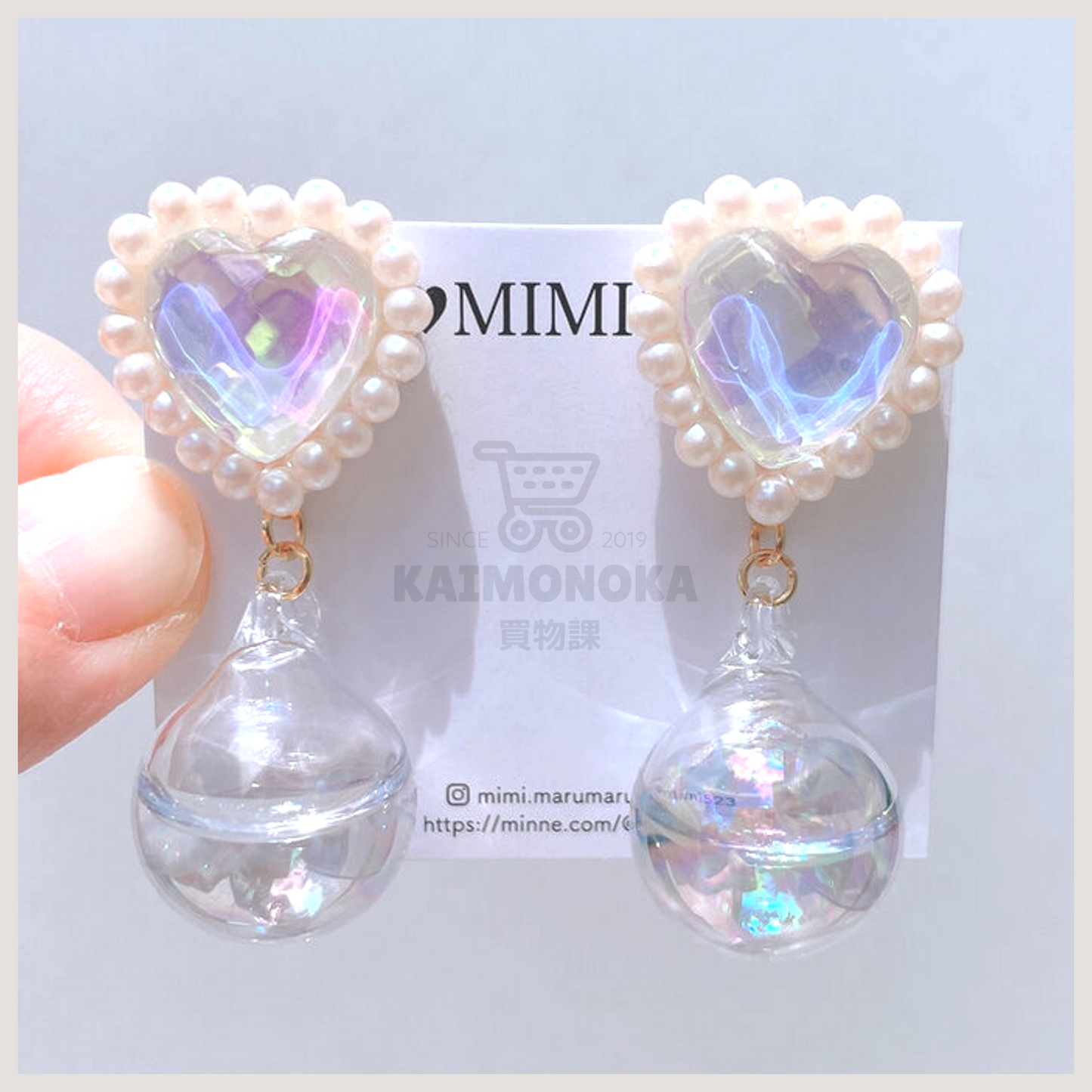 MIMI Polarized Heart Watery Ball Earrings 買物課 KAIMONOKA 日本 代購 連線 香港 ACCESSORIES ALL PRODUCTS EAR CUFF EAR RING EAR RINGS EARCUFF EARRING EARRINGS HAND MADE HANDMADE JAPAN MADE MADE IN JAPAN 手作 手作耳飾 手作飾品 手作飾物 手工 日本 日本手作飾品 日本手作飾物 日本製 耳夾 耳殼夾 耳殼扣 耳環 耳針 耳飾 耳骨夾 耳骨扣 飾 飾品 飾物 首飾