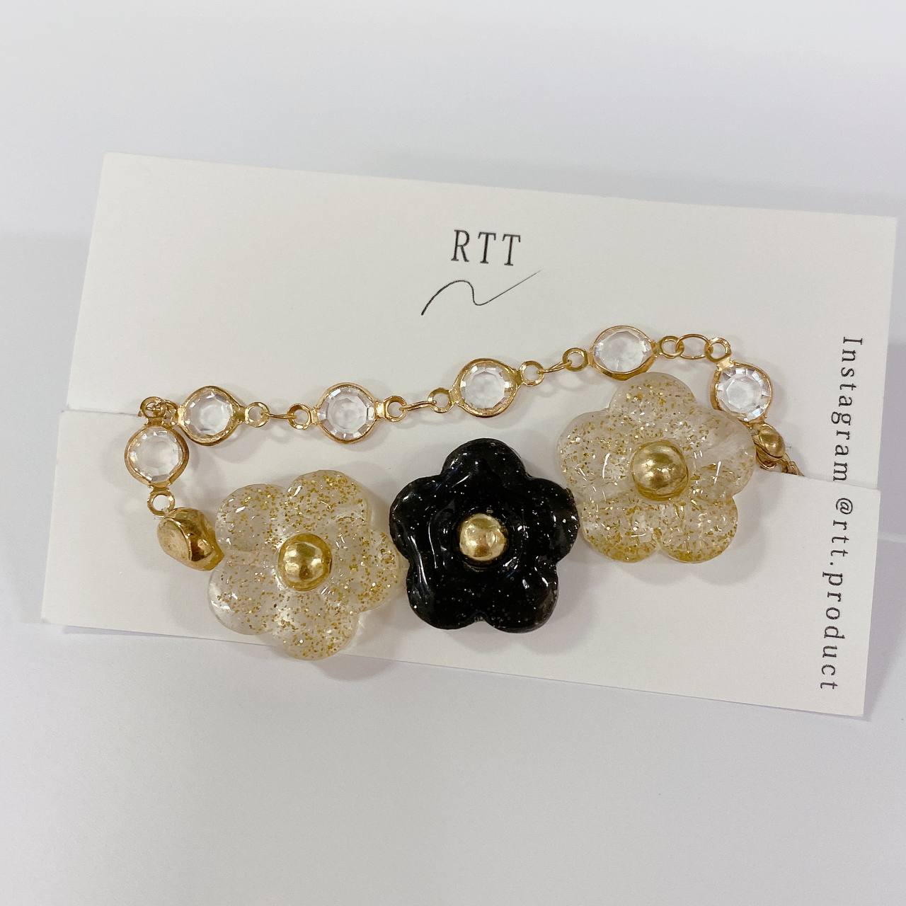 RTT 2Way Necklace Bracelet 花花 兩用 頸鍊 手鍊 Glitter Black 預約．手作需時二至四週 買物課 KAIMONOKA 日本 代購 連線 香港 ALL PRODUCTS BRACELET BRACELETS HAND MADE HANDMADE JAPAN MADE MADE IN JAPAN NECKLACE NECKLACES RTT WITCH ME 手作 手作手鍊 手作頸鍊 手作飾品 手作飾物 手工 日本 日本手作飾品 日本手作飾物 日本製 項鍊 項鏈 頸鍊 頸鏈 飾 飾品 飾物 首飾