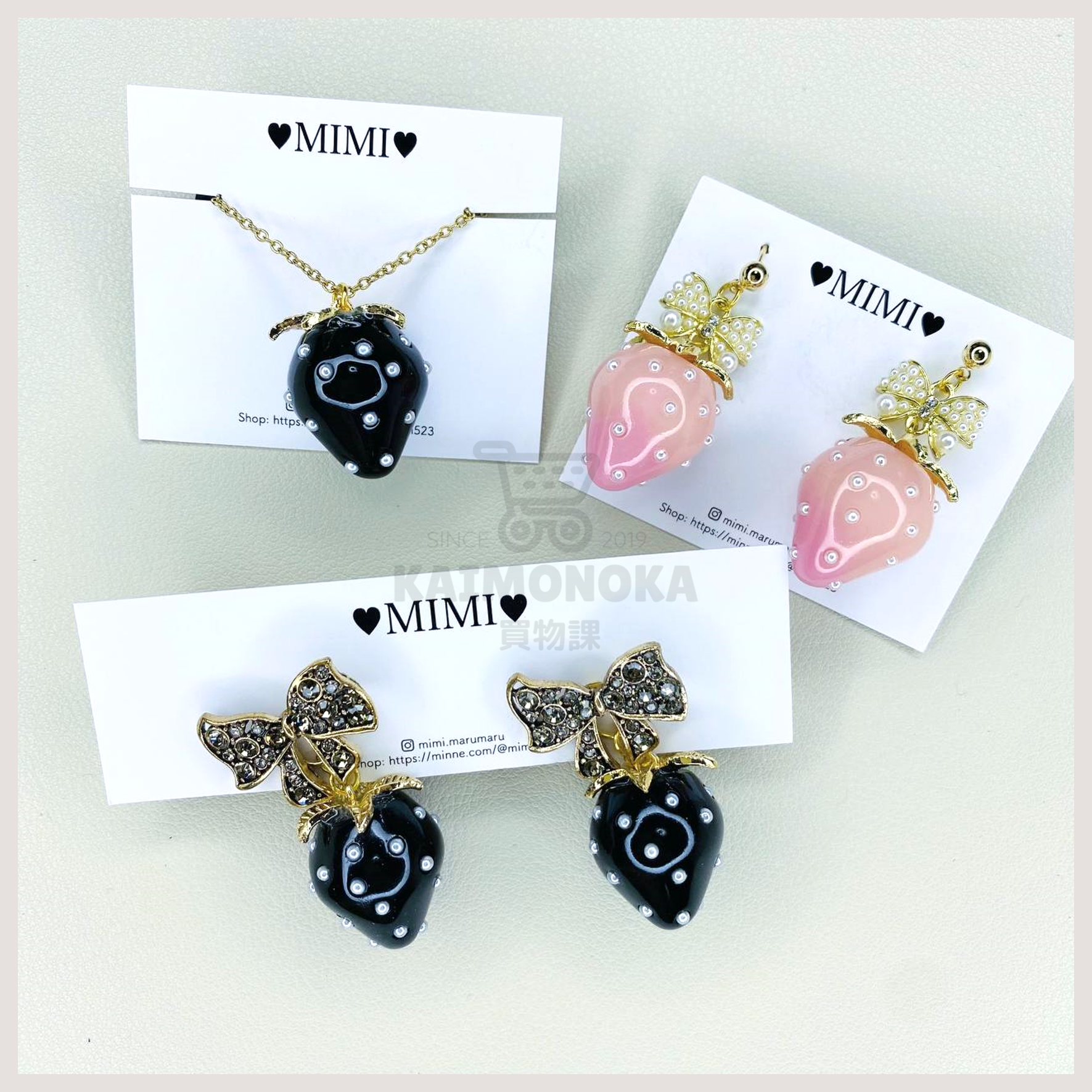 MIMI Jewelry Butterfly Knot Strawberry Earrings 買物課 KAIMONOKA 日本 代購 連線 香港 ACCESSORIES ALL PRODUCTS EAR CUFF EAR RING EAR RINGS EARCUFF EARRING EARRINGS HAND MADE HANDMADE JAPAN MADE MADE IN JAPAN 手作 手作耳飾 手作飾品 手作飾物 手工 日本 日本手作飾品 日本手作飾物 日本製 耳夾 耳殼夾 耳殼扣 耳環 耳針 耳飾 耳骨夾 耳骨扣 飾 飾品 飾物 首飾