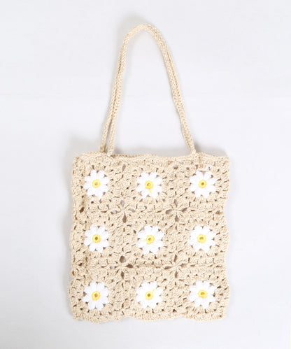 Flower Crochet 花花針織袋子 買物課 KAIMONOKA 日本 代購 連線 香港 ACCESSORIES ALL PRODUCTS BAGS WEGO 袋