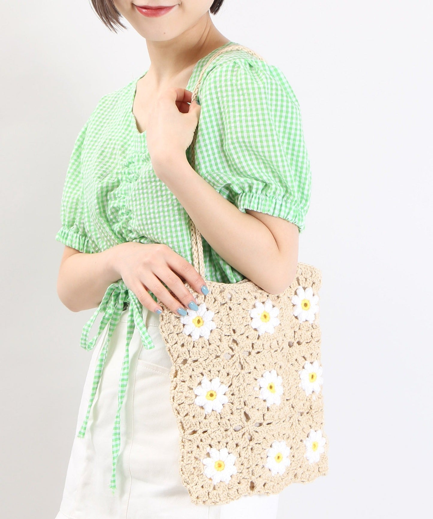 Flower Crochet 花花針織袋子 買物課 KAIMONOKA 日本 代購 連線 香港 ACCESSORIES ALL PRODUCTS BAGS WEGO 袋