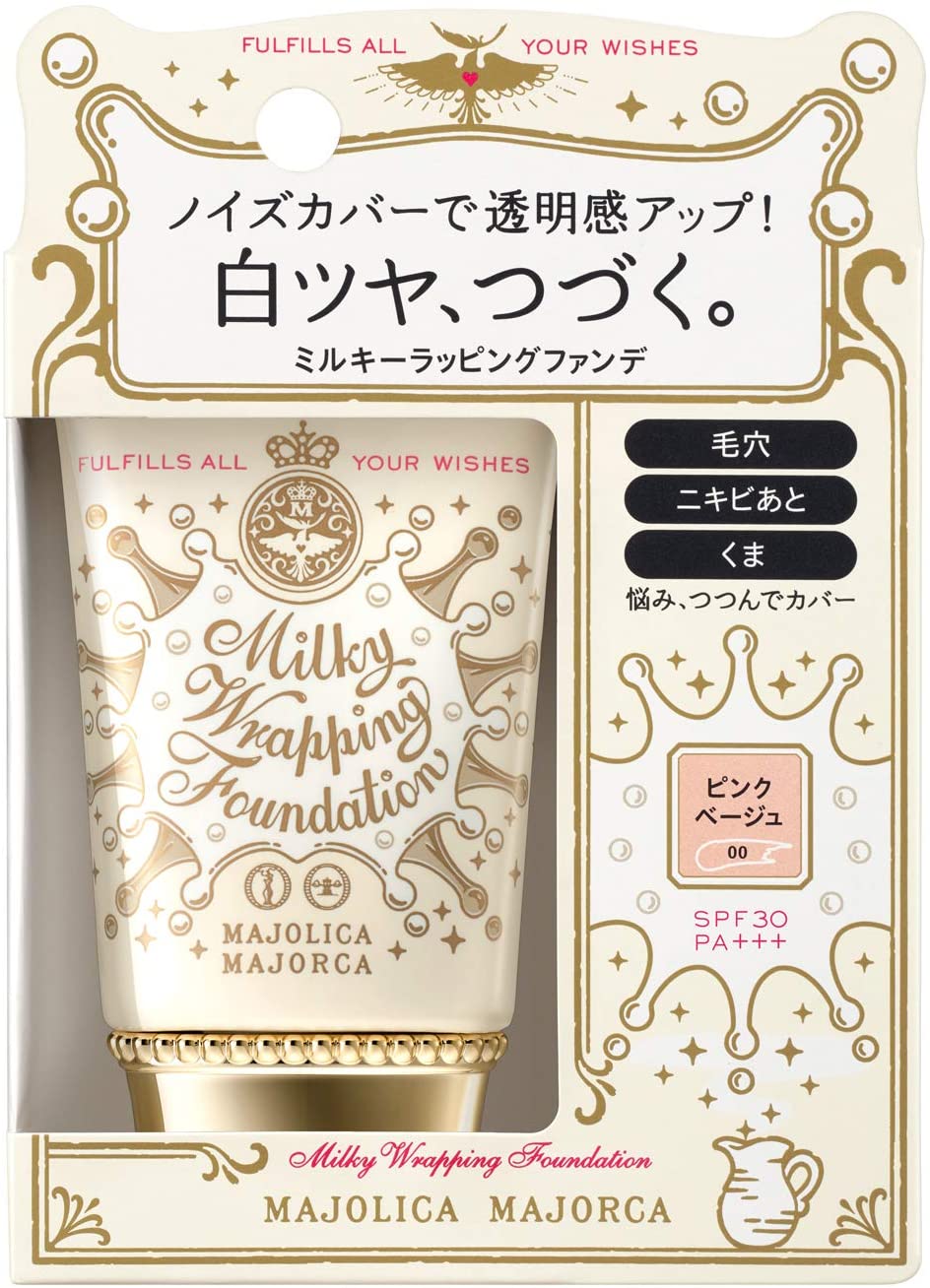 MAJOLICA MAJORCA Milky Wrapping Foundation SPF30 PA +++ 00 Pink Beige 30g 買物課 KAIMONOKA 日本 代購 連線 香港 ALL PRODUCTS FOUNDATION LIQUID FOUNDATION MAJOLICA MAJOLICA MAJORCA MAJORCA MAKEUP MJ 戀愛魔鏡 粉底 粉底液