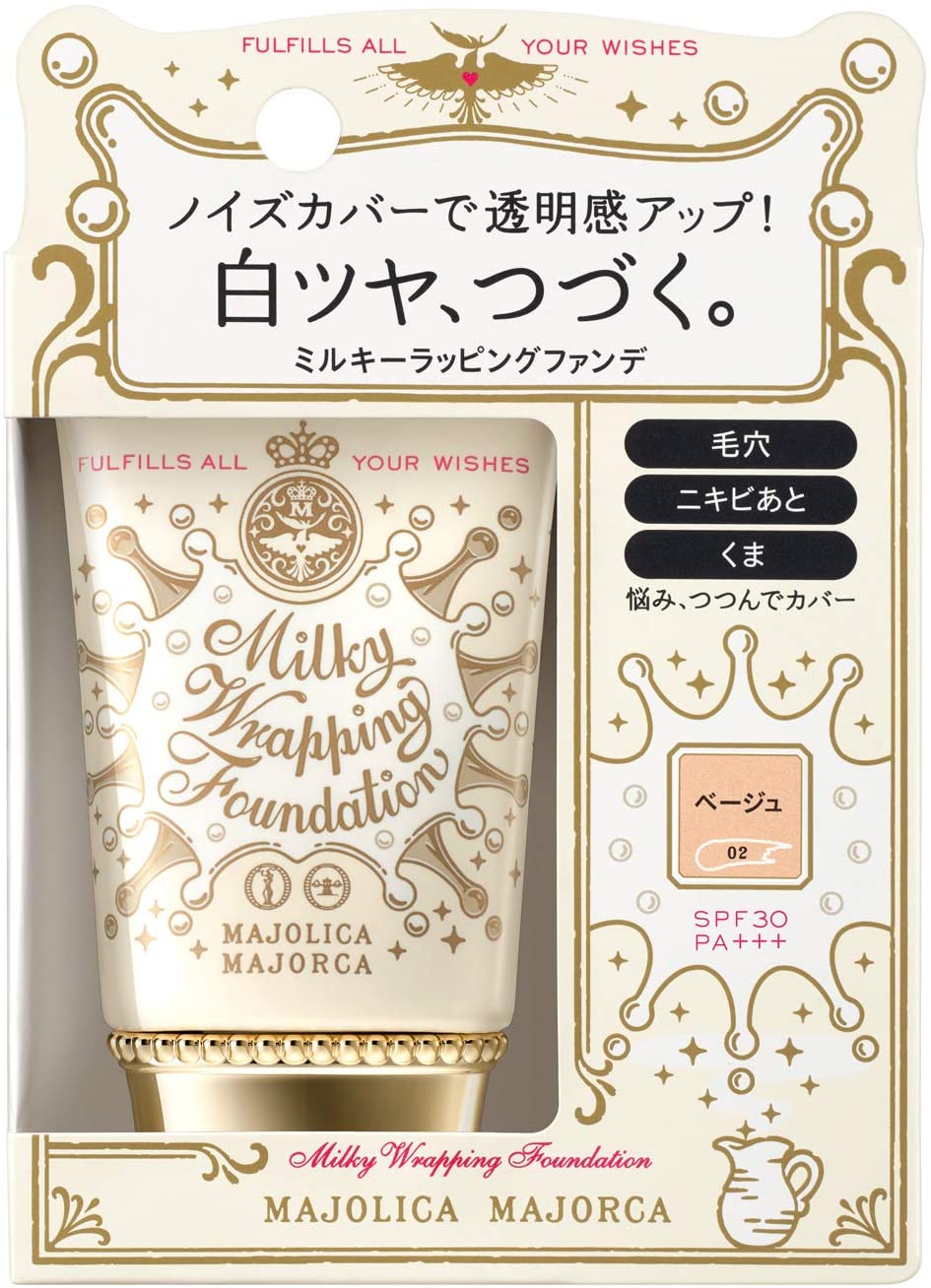 MAJOLICA MAJORCA Milky Wrapping Foundation SPF30 PA +++ 02 Beige 30g 買物課 KAIMONOKA 日本 代購 連線 香港 ALL PRODUCTS FOUNDATION LIQUID FOUNDATION MAJOLICA MAJOLICA MAJORCA MAJORCA MAKEUP MJ 戀愛魔鏡 粉底 粉底液