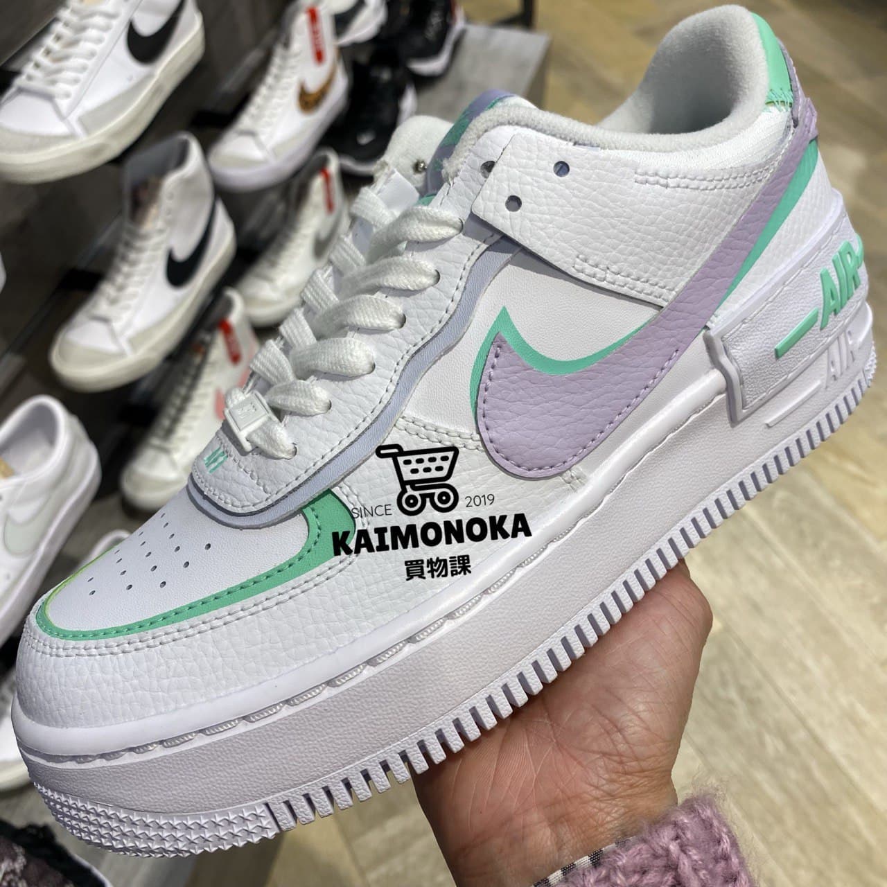 NIKE W Air Force 1 Shadow CU8591-103 White Infinite Lilac-Football Grey 買物課 KAIMONOKA 日本 代購 連線 香港 ABC-MART AF AIR ALL PRODUCTS ATMOS CLOTHING CU8591-103 DELUXE FOOTBALL FORCE GRAY GREY INIFINITE LILAC NIKE SHOES UPTOWN W WHITE WMNS WOMEN WOMENS 女 波鞋 鞋