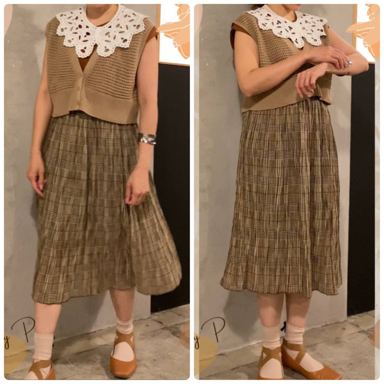 ★鳥P選 復古千鳥百摺格紋裙 買物課 KAIMONOKA 日本 代購 連線 香港 AL PRODUCTS BIRDY P BOTTOMS CLOTHING JAYRO SKIRT 裙