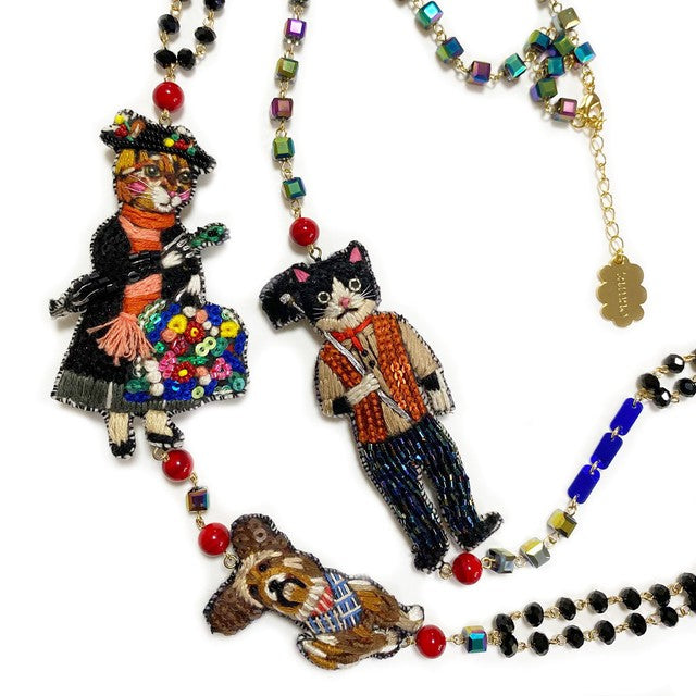 TAMAO WORLD Embroidery Necklace Manyali Poppins 約 100~103cm 買物課 KAIMONOKA 日本 代購 連線 香港 ACCESSORIES CAT CATS DOG DOGS LIMITED EDITION MUSHROOM NECKLACE NECKLACES TAMAO WORLD 喵 犬 狗 貓 項鍊 項鏈 頸鍊 頸鏈