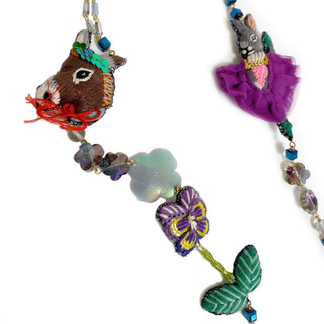 TAMAO WORLD Embroidery Necklace Summer Night's Dream 約 96~101cm 買物課 KAIMONOKA 日本 代購 連線 香港 ACCESSORIES HORSE HORSES LIMITED EDITION MUSHROOM NECKLACE NECKLACES RABBIT RABBITS TAMAO WORLD 兔 項鍊 項鏈 頸鍊 頸鏈 馬