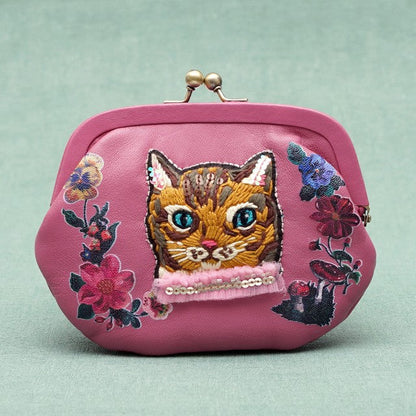 TAMAO WORLD × NATHALIE LETE Embroidery Frame Pouch Pink Pink 約 W18×H15×D2cm 買物課 KAIMONOKA 日本 代購 連線 香港 ACCESSORIES BEAMS CAT CATS COIN COINS COINS BAG COINS BAGS LETE LIMITED EDITION MMTS MUSHROOM NATHALIE POUCH POUCHES TAMAO WORLD 口金包 喵 散紙 散紙包 散銀 散銀包 硬幣 貓 銀仔 零錢 零錢包